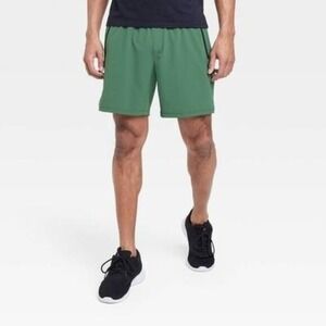 All in Motion Men's Stretch Woven Shorts 7", Dark Green, Size XXL, NWT‎